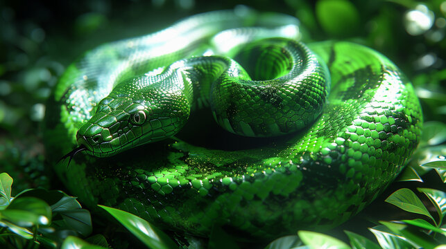 green python. 