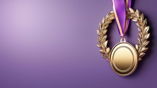 Winning medals for achievements award ceremony digital art studio close-up