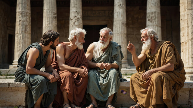 Ancient Greek philosophers discussing
