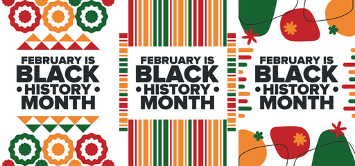Black History Month 2025. African American History. Celebrated annual. February and October. Poster, card, banner, background. Vector illustration