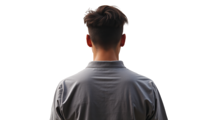 Back View of a Person Cut Out Transparent Background PNG.