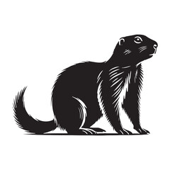 Minimalistic Prairie Dog silhouette for digital and print projects - Prairie Dog illustration - minimallest Prairie Dog vector
