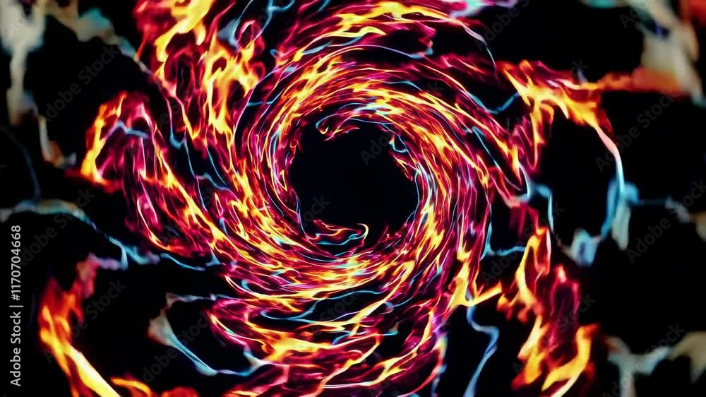 Fototapete mesmerizing swirling vortex of vibrant flames and swirling colors creating an alluring visual specta