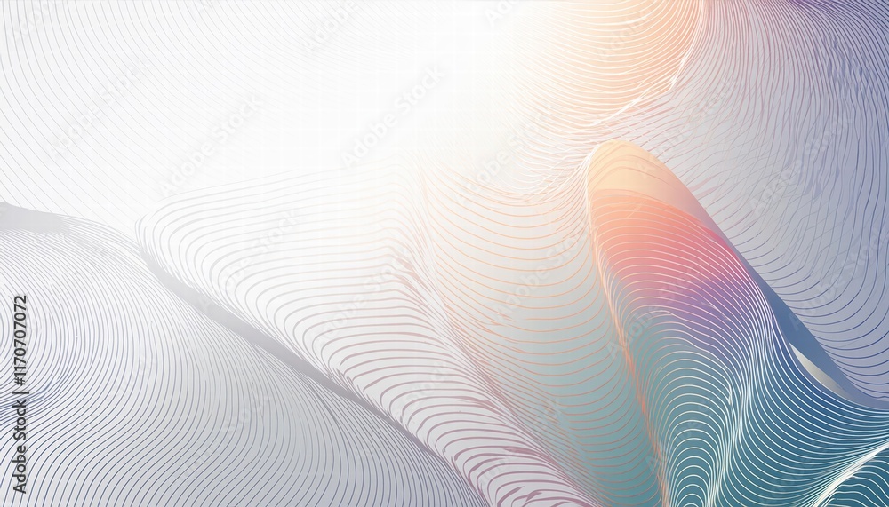 Poster stunning white abstract background featuring a holographic surface with rainbow silver reflective ir