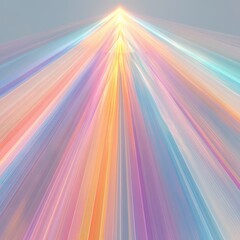 Vibrant abstract digital art featuring symmetrical lines in pastel hues radiating outward from a...