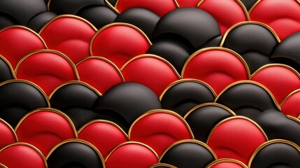 Obraz premium Vibrant red and black patterns abstract art studio setting close-up