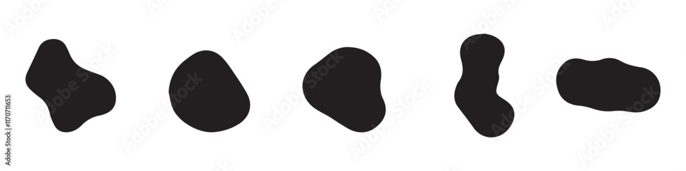 Poster blob shape organic, vector illustration set. collection from abstract forms for design and paint. li