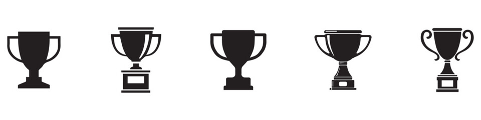 Trophy cup icon. Trophy, winner cup, victory cup icon. Reward symbol sign for web and mobile. Award icon set. Champion symbol. champion cup icon. Championship winner award symbol. EPS 10