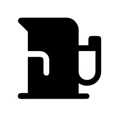 Electric Kettle Silhouette Vector Art - Minimalist Black Flat Design