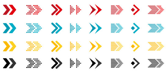 Arrow set icon. Colorful arrow symbols. Arrow isolated vector graphic elements. Vector Illustration. Vector Graphic. EPS 10