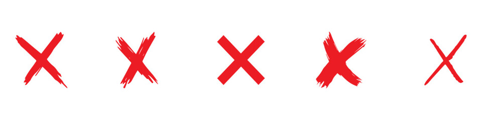 Variants of the wrong, incorrect, false, reject, ban, criss-cross, crossed out, × sign with the four best usable line thicknesses. Vector Illustration. Vector Graphic. EPS 10