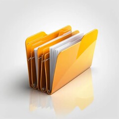 Yellow folder with documents