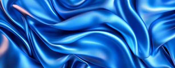 Obraz premium Silky Blue Sapphire Fabric with Radiant Sheen