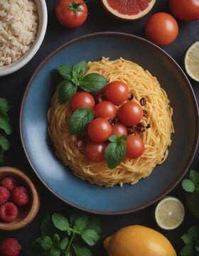 Couverture vibrante pour un catalogue de recettes, tr&egrave;s d&eacute;taill&eacute;