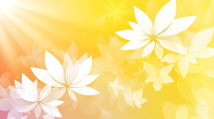 Obraz premium White flowers on vibrant yellow background