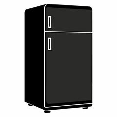 Smart Refrigerator Silhouette Vector Art
