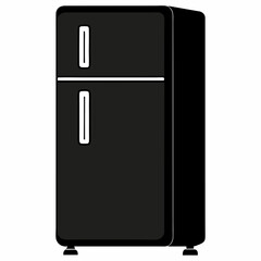 Smart Refrigerator Silhouette Vector Art