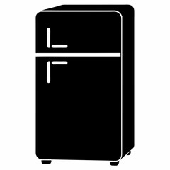Smart Refrigerator Silhouette Vector Art