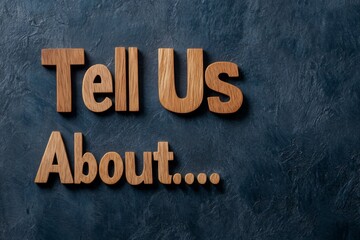 Wooden Lettering on Dark Textured Background Highlighting Inquiry and Communication Concept