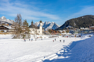 ski resort in the austria mountains in seefeld 