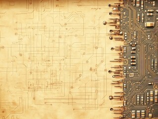 Paper with background microchip.