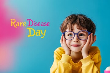 Portrait of a Smiling Child Celebrating Rare Disease Day in Vibrant Colors with Positive Expression