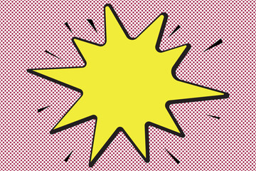 Pop art splash background, explosion in comics book style. Wow Vector Halftone Comic book