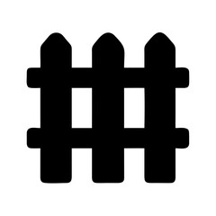  fence black solid icon vector