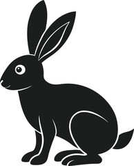Easter Bunny Silhouette Vector Illustration