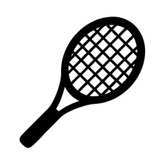 tennis racket black solid vector icon