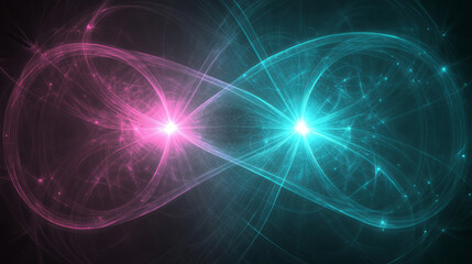 Fototapeta premium Abstract glowing pink and blue infinity symbol