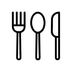 utensils black line vector icon