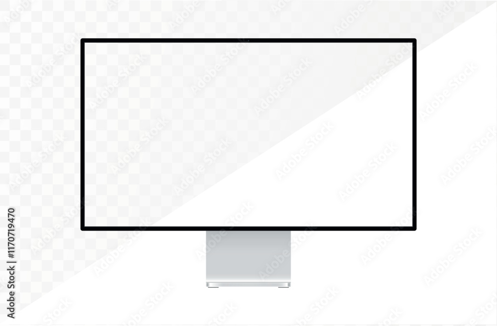 Poster studio display. computer monitor mockup isolated. computer screen vector illustration