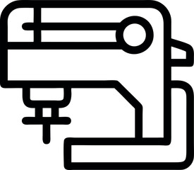 sewing machine black line icon vector.eps