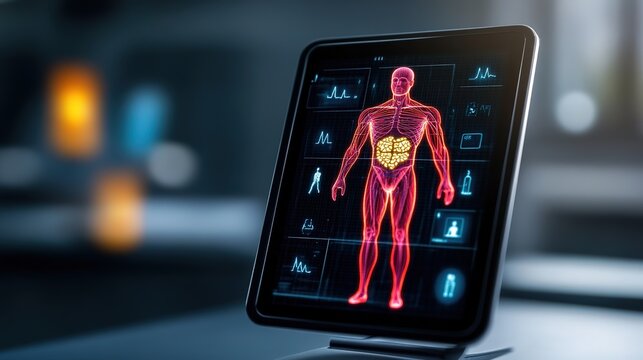 Digital Display of Human Anatomy with Visual Health Data Analysis