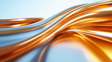 Flowing abstract metallic waves create dynamic background