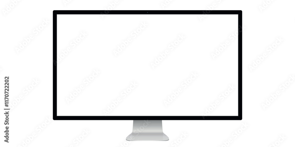 Poster Studio Display. Computer monitor mockup isolated. Computer screen vector illustration