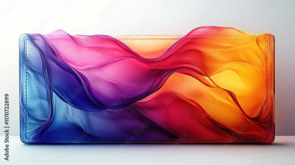 Poster vibrant waves of color create an enchanting abstract design with flowing hues and dynamic textures o