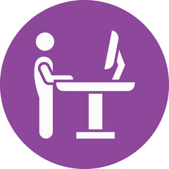 Standing Desk glyph circle icon