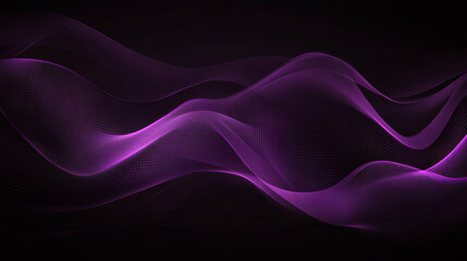 Abstract purple waves on black background