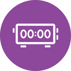 Desk Clock glyph circle icon