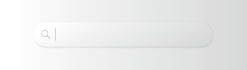Minimalist search box. A minimalist search bar design. White search bar template website