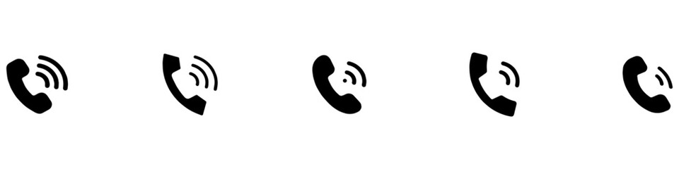 Ringing phone icon set. Telephone call sign. Phone call icon. Vector illustration. EPS 10