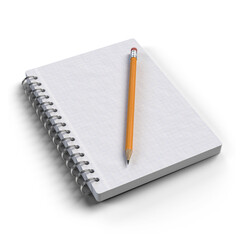 a blank notebook with a pencil