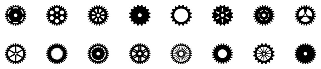 Gear icon. Gear setting icon set. Cog wheel icon. Gear wheel icon. Gear setting icon collection. Vector Illustration. EPS 10