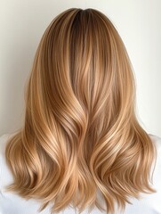 Naklejka premium Warm Honey Blonde Hair with Subtle Golden Texture