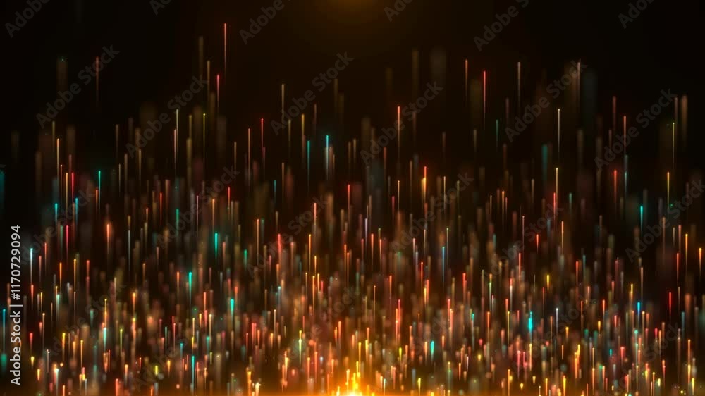Wall mural abstract background with colorful glittering glowing particles