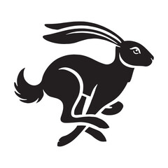 Majestic rabbit silhouette for artistic design purposes - Rabbit black vector
