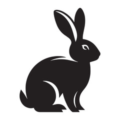 Minimalistic rabbit silhouette for versatile media uses - Rabbit illustration - minimallest rabbit vector
