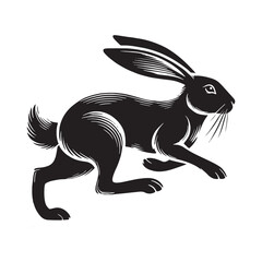 Unique rabbit silhouette for creative media - Rabbit illustration - minimallest rabbit vector

